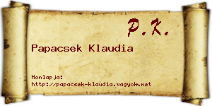 Papacsek Klaudia névjegykártya